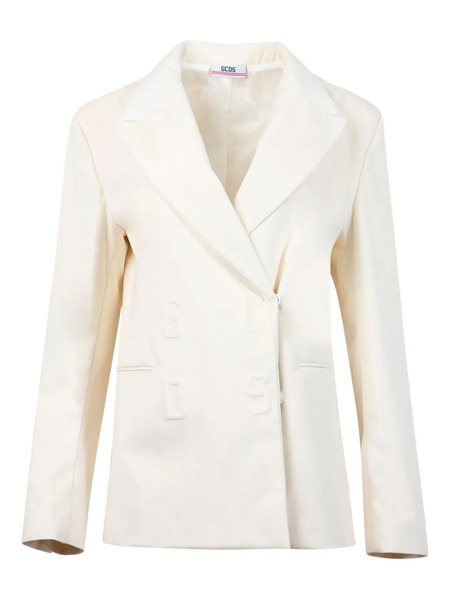  Gcds Double-breasted Logo-embossed Jacket - White 