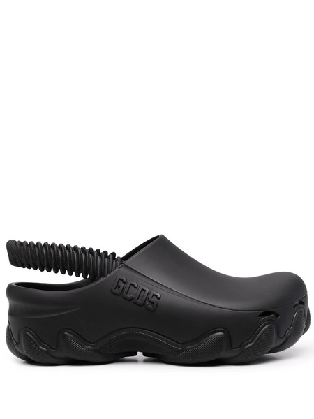  Gcds Embossed-logo Slingback Clogs - Black 