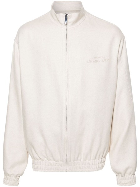  Gcds Embroidered-logo Sport Jacket - Neutrals 
