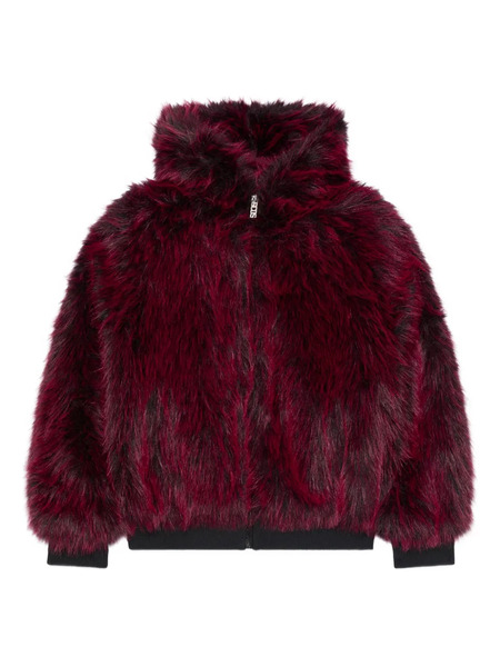  Gcds Fur Hood Jacket - Red 