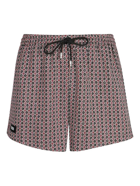  Gcds Geometric-pattern Drawstring Shorts - Red 