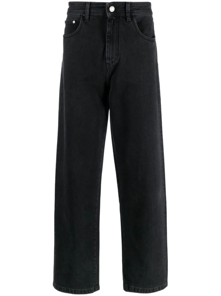  Gcds Graffiti-print Wide-leg Jeans - Black 