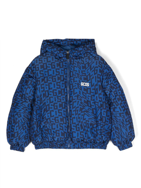  Gcds Kids Monogram-print Puffer Jacket - Black 