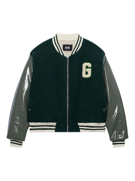  Gcds Letterman Zip Jacket - Green 