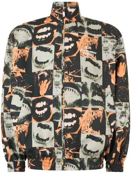  Gcds Lips Print Oversized Jacket - Black 
