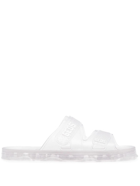  Gcds Logo-detail Open-toe Slides - Neutrals 