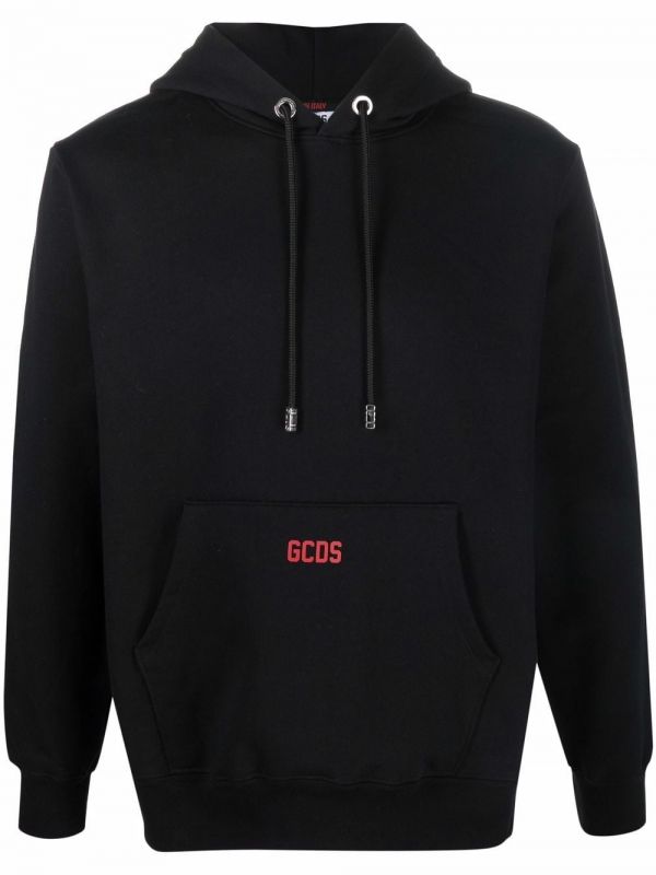  Gcds Logo Drawstring Hoodie - Black 