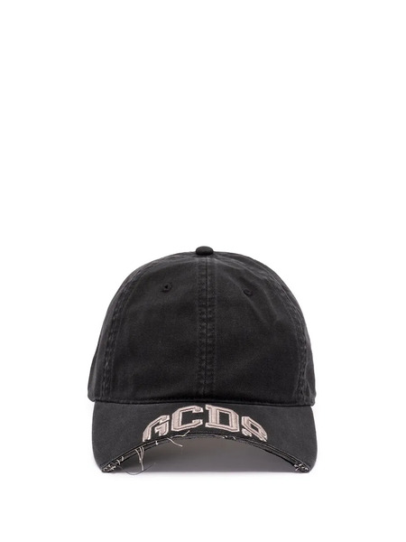  Gcds Logo-embroidered Frayed-edge Baseball Cap - Black 