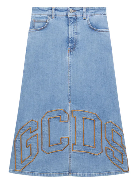  Gcds Logo-embroidered Skirt - Blue 