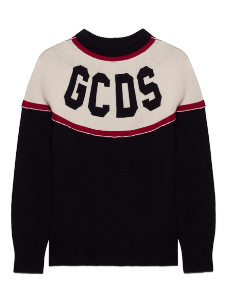  Gcds Logo-intarsia Sweater - Black 