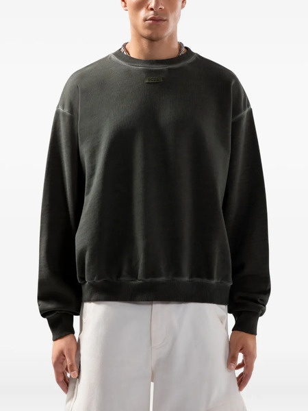  Gcds Logo-patch Crew-neck Sweater - Green 