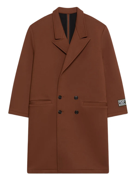  Gcds Logo-patch Double-breasted Coat - Brown 