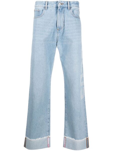  Gcds Logo-patch Straight-leg Jeans - Blue 