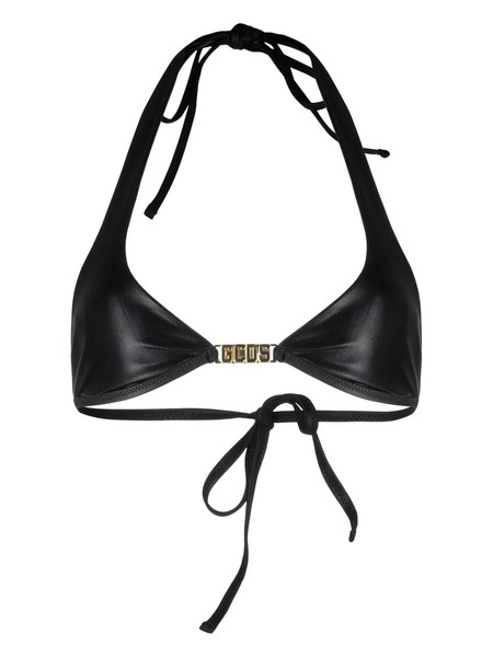  Gcds Logo-plaque Halterneck Bikini Top - Black 