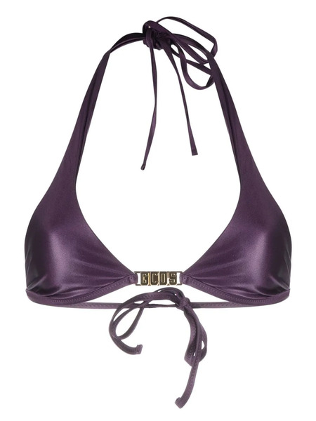  Gcds Logo-plaque Halterneck Bikini Top - Purple 
