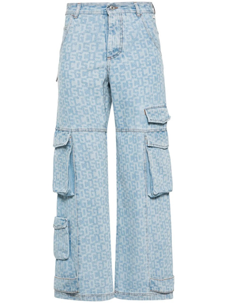  Gcds Logo-print Cargo Jeans - Blue 