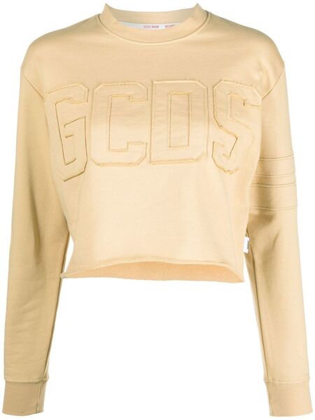 Gcds Logo Print Cropped Sweatshirt - Neutrals 