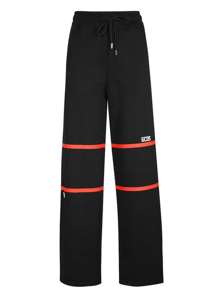  Gcds Logo-stripe Drawstring Trousers - Black 