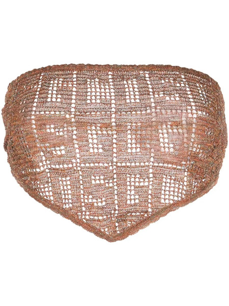  Gcds Macramé Monogram Bandana Top - Orange 