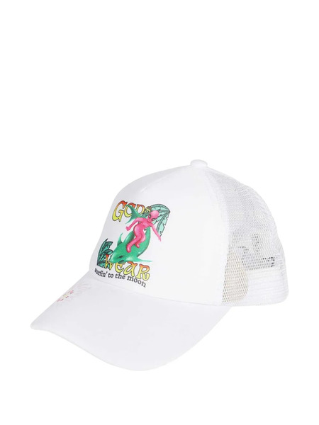  Gcds Mesh-panel Printed Baseball Cap - White 