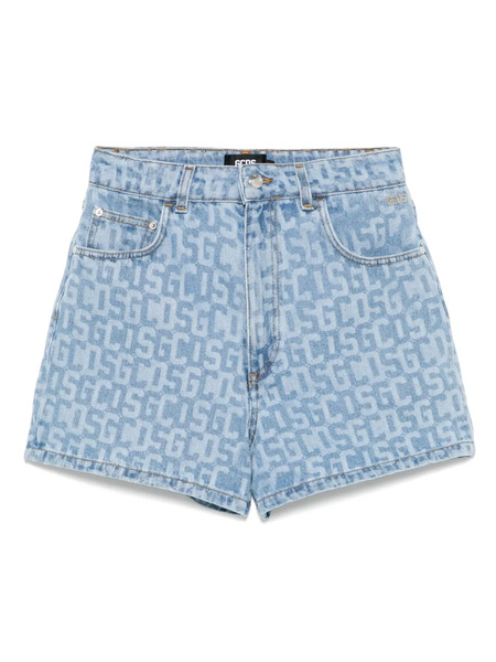  Gcds Monogram Denim Shorts - Blue 