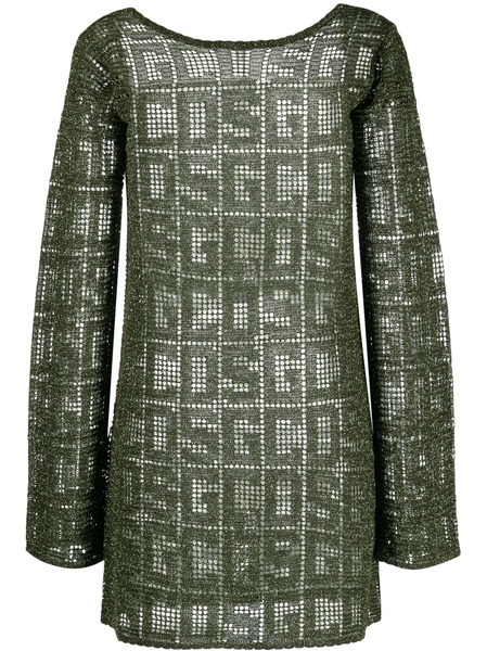  Gcds Monogram-knit Minidress - Green 