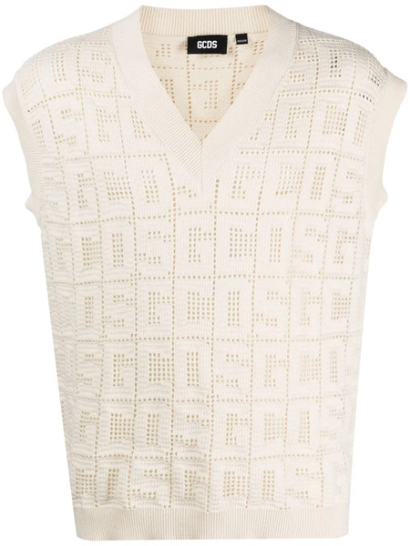  Gcds Monogram Macramé Gilet - Neutrals 