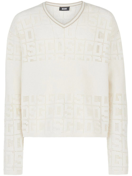 Gcds Monogram-macramé Jumper - White 