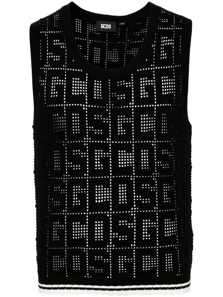  Gcds Monogram-pattern Sleeveless Jumper - Black 