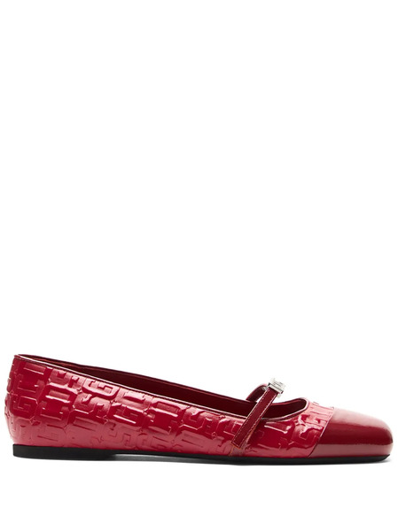  Gcds Monogram-print Ballerinas - Red 