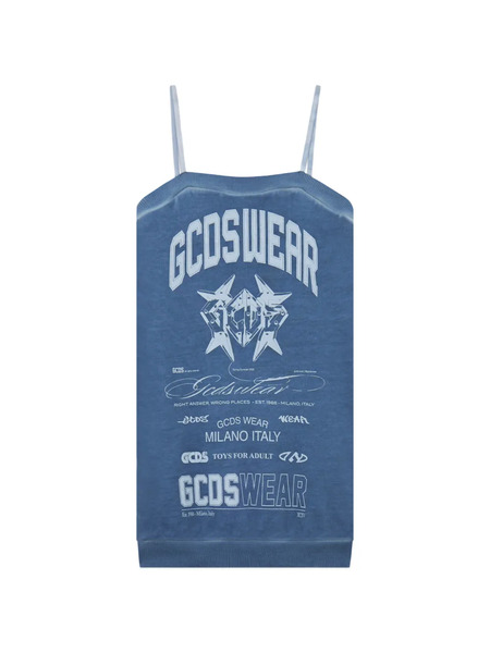  Gcds Printed Mini Dress - Blue 