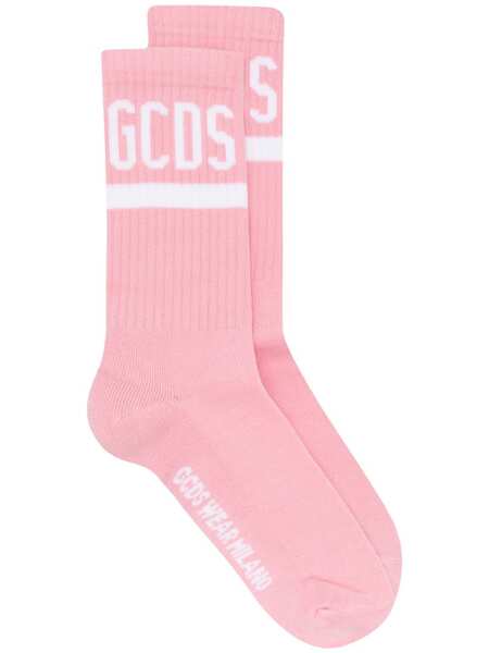  Gcds Ribbed Contrast Logo Socks - Pink 