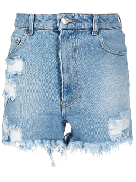  Gcds Ripped Denim Shorts - Blue 