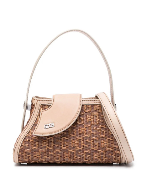  Gcds Small Comma Woven-raffia Bag - Brown 
