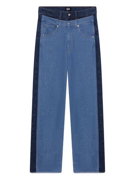  Gcds Split-hem Panelled Denim - Blue 