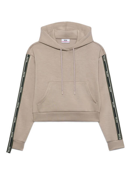  Gcds Stripe-knit Hooded Knitted Top - Neutrals 