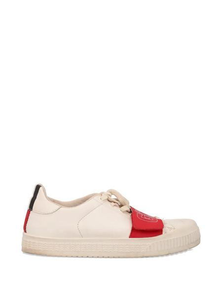  Gcds Stripe Strap Leather Sneakers - Neutrals 
