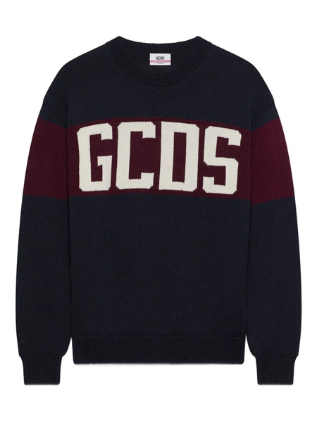  Gcds Striped Logo-detail Sweater - Blue 