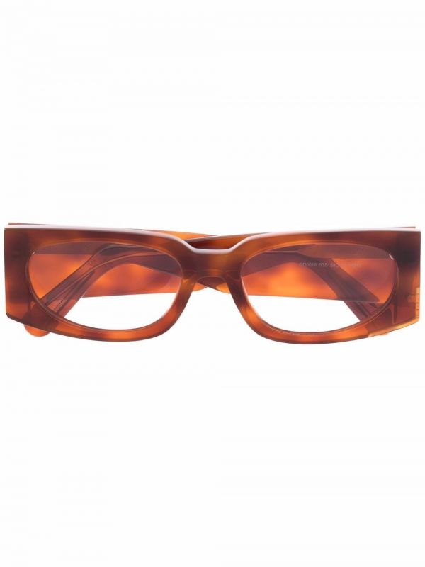  Gcds Tortoiseshell Rectangular-frame Sunglasses - Brown 