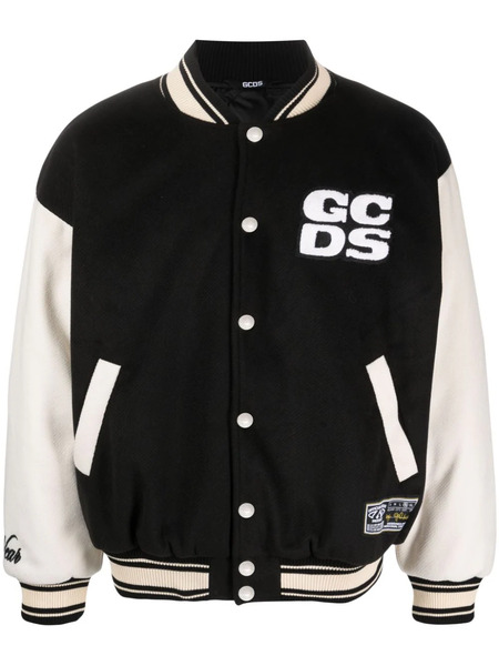  Gcds Two-tone Logo-patch Bomber Jacket - Black 
