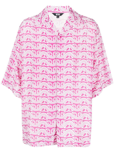  Gcds Wave Printed Bowling Shirt - Pink 