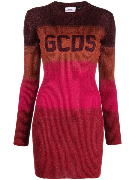  Gcds Wide-stripe-pattern Mini Dress - Red 