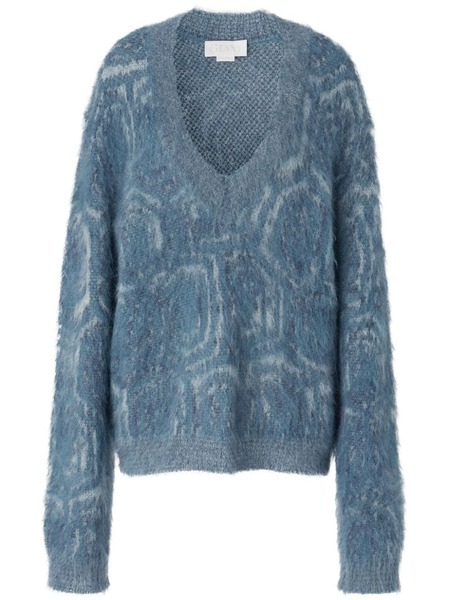  Genny Animal-pattern Pullover - Blue 