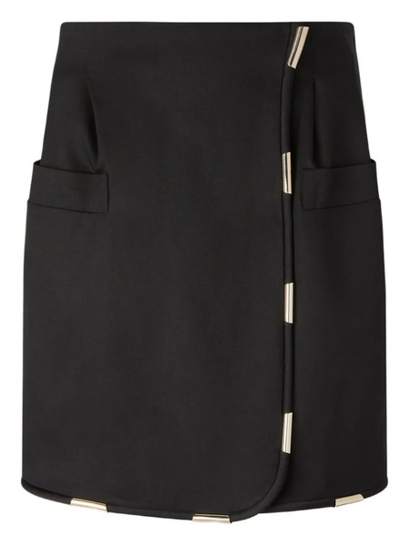  Genny Contrasting-trim Miniskirt - Black 