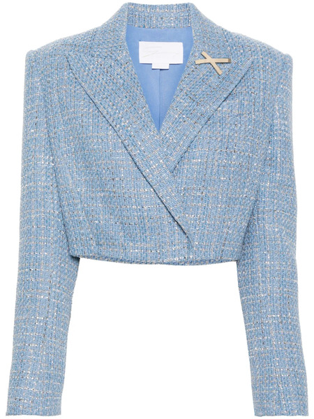  Genny Cropped Tweed Jacket - Blue 
