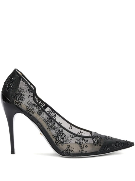  Genny Crystal-embellished Pointed Pumps - Black 
