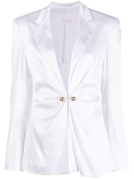  Genny Decorative Button Single-breasted Blazer - White 