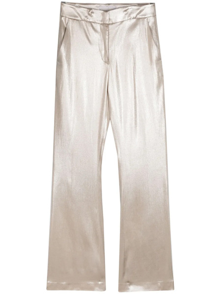  Genny Lamé Flared Trousers - Silver 