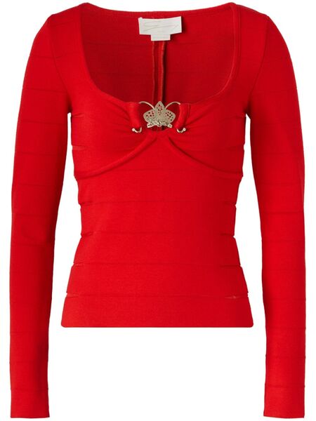  Genny Orchid-detail Sweater - Red 