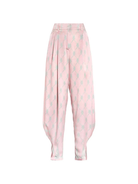  Genny Patterned Pleated Trousers - Pink 